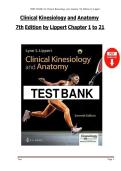 Clinical Kinesiology and Anatomy 7th Edition by Lippert Lynn - All Chapters 1-20 &vert; TEST BANK&NewLine;
