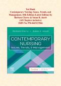 Test Bank&colon; Contemporary Nursing Issues&comma; Trends&comma; & Management&comma; 10th Edition &ndash; Cherry & Jacob &vert; All Chapters Covered &vert; Instant Digital Download
