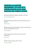 NAVEDTRA 14144 MILITARY&NewLine;REQUIREMENTS FOR CHIEF PETTY&NewLine;OFFICER UPDATED ACTUAL EXAM&NewLine;QUESTIONS AND CORRECT ANSWERS