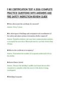 F-80 CERTIFICATION TEST 4 2026 COMPLETE&NewLine;PRACTICE QUESTIONS WITH ANSWERS AND&NewLine;FIRE SAFETY INSPECTION REVIEW GUIDE