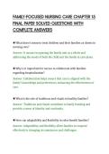 FAMILY-FOCUSED NURSING CARE CHAPTER 15&NewLine;FINAL PAPER SOLVED QUESTIONS WITH&NewLine;COMPLETE ANSWERS