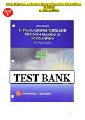 Test Bank For Ethical Obligations and Decision-Making in Accounting Text and Cases 6th Edition By Steven Mintz&comma; Complete Chapters 1 - 8&comma; Verified Newest Version&NewLine;