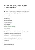 FCCS ACTUAL EXAM QUESTIONS AND&NewLine;CORRECT ANSWERS