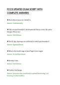 FCCS UPDATED EXAM SCRIPT WITH&NewLine;COMPLETE ANSWERS