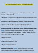WGU C787 Health and Wellness Through Nutritional Science &vert; Exam Prep Questions & Answers
