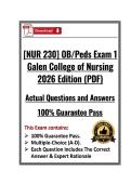 NUR 230 OB&sol;Peds Exam 1 &vert; Galen College of Nursing &vert; 2026&sol;2027&vert;Guaranteed Pass &lpar;PDF&rpar;