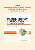 Test Bank for Immunology & Serology in Laboratory Medicine 6th Edition &vert; Turgeon &vert; All Chapters Covered