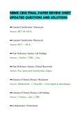 NBME CBSE FINAL PAPER REVIEW SHEET&NewLine;UPDATED QUESTIONS AND SOLUTIONS