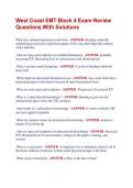 West Coast EMT Block 4 Exam Review &NewLine;Questions With Solutions 