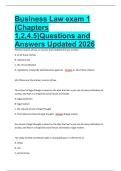 Business Law exam 1 &lpar;Chapters 1&comma;2&comma;4&comma;5&rpar;Questions and Answers Updated 2026&period;