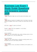 Business Law Exam 1 Study Guide Questions and Answers Updated 2026