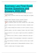 law and business exam   latest 2026 &vert; 2027 package deal Questions and Answers All Verified