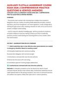 AUXILIARY FLOTILLA LEADERSHIP COURSE EXAM 2026 &vert; COMPREHENSIVE PRACTICE QUESTIONS & VERIFIED ANSWERS