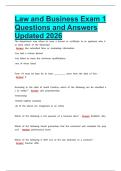 Law and Business Exam 1 Questions and Answers Updated 2026