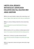 LME3701 LEGAL RESEARCH&NewLine;METHODOLOGY CERTIFICATION&NewLine;EVALUATION 2026 FULL SOLUTION VIEW&NewLine;AHEAD QUESTIONS&NewLine;