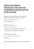 LME3701 LEGAL RESEARCH&NewLine;METHODOLOGY STUDY GUIDE 2026&NewLine;COMPREHENSIVE QUESTIONS AND STEP&NewLine;BY STEP SOLUTIONS