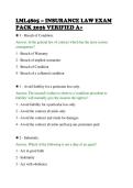 LML4805 &ndash; INSURANCE LAW EXAM&NewLine;PACK 2026 VERIFIED A&plus;&NewLine;