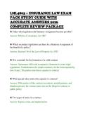 LML4805 &ndash; INSURANCE LAW EXAM&NewLine;PACK STUDY GUIDE WITH&NewLine;ACCURATE ANSWERS 2026&NewLine;COMPLETE REVIEW PACKAGE