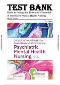 Davis Advantage for Townsend&rsquo;s Essentials of Psychiatric Mental Health Nursing&comma; 9th Edition&colon; Complete Test Bank for Chapters 1&ndash;32 with Questions&comma; Answers & Detailed Rationales &vert; Updated 2026 Edition