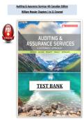 Test Bank For Auditing & Assurance Services 4th Canadian Edition William Messier Chapters 1 to 21 Covered