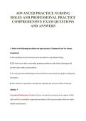 ADVANCED PRACTICE NURSING&NewLine;ROLES AND PROFESSIONAL PRACTICE&NewLine;COMPREHENSIVE EXAM QUESTIONS&NewLine;AND ANSWERS