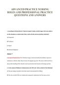 ADVANCED PRACTICE NURSING&NewLine;ROLES AND PROFESSIONAL PRACTICE&NewLine;QUESTIONS AND ANSWERS