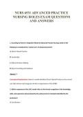 NURS 6531 ADVANCED PRACTICE&NewLine;NURSING ROLES EXAM QUESTIONS&NewLine;AND ANSWERS