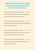 QMHP EXAM &lpar;New 2026 2027 Update&rpar; Questions & Answers -Grade A- 100- Correct &lpar;Verified Solutions&rpar;&period;