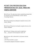 NC BLET CIVIL PROCESS 2026 EXAM&NewLine;PREPARATION PACK KEY LEGAL TERMS AND&NewLine;SAMPLE QUESTIONS