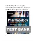 TEST BANK FOR Lilley's Pharmacology for Canadian Health Care Practice&comma; 5th Edition by Kara Sealock and Cydnee Seneviratne ISBN&colon; 9780323810272 COMPLETE GUIDE WITH RATIONALES 100&percnt; VERIFIED A&plus; GRADE ASSURED&excl;&excl;&excl;&excl;&excl;NEW LATEST UPDATE&excl;&excl;&excl;&excl;&excl;