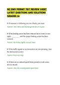 NC DMV PERMIT TEST REVIEW SHEET&NewLine;LATEST QUESTIONS AND SOLUTIONS&NewLine;GRADED A&plus;