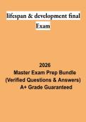 Lifespan & Development Final Exam PDF &vert; Human Development Study Guide&comma; Practice Questions&comma; Answers & Exam Review 2026