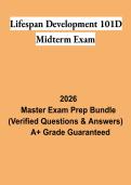 Lifespan Development 101D Midterm Exam PDF &vert; Study Guide&comma; Practice Questions&comma; Answers & Exam Review 2026