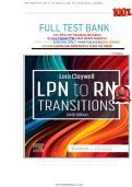 TEST BANK FOR LPN to RN Transitions 6th Edition by Lora Claywell ISBN&colon;978-0443105241 COMPLETE GUIDE ALLCHAPTERS COVERED WITH RATIONALES 100&percnt; VERIFIED A&plus; GRADE ASSURED&excl;&excl;&excl;&excl;&excl;NEW LATEST UPDATE&excl;&excl;&excl;&excl;&excl;