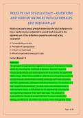 NCEES PE CIVIL STRUCTURAL Which structural analysis principle states that the total deflection of a &NewLine;linear elastic structure subjected to several loads is equal to the &NewLine;algebraic sum of the deflections caused by each load acting &NewLine;separately&quest; 
