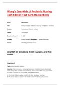 Wong&rsquo;s Essentials of Pediatric Nursing 11th Edition Test Bank Hockenberry