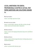 LOCAL ANESTHESIA FOR DENTAL&NewLine;PROFESSIONALS CHAPTER 21 ACTUAL TEST&NewLine;PAPER QUESTIONS AND SOLUTIONS GRADED&NewLine;A&plus;