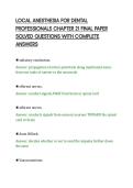 LOCAL ANESTHESIA FOR DENTAL&NewLine;PROFESSIONALS CHAPTER 21 FINAL PAPER&NewLine;SOLVED QUESTIONS WITH COMPLETE&NewLine;ANSWERS