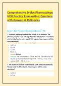 Comprehensive Evolve Pharmacology HESI Practice Examination&colon; Questions with Answers & Rationales