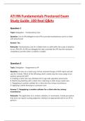 ATI RN Fundamentals Proctored Exam Study Guide&colon; 100 Real Q&As