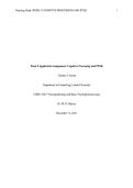 CNDV 5327 Week 5 Application Assignment &ndash; Cognitive Processing and PTSD &vert; Psychopathology & Basic Psychopharmacology &vert; Lamar University