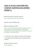LOMA 311 ACTUAL EXAM PAPER 2026&NewLine;COMPLETE QUESTIONS AND ANSWERS&NewLine;GRADED A&plus;