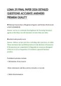 LOMA 311 FINAL PAPER 2026 DETAILED&NewLine;QUESTIONS ACCURATE ANSWERS&NewLine;PREMIUM QUALITY