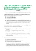 NURS 5663 Pharm Weekly Quizzes &vert; Week 1-6 &vert; Questions and Answers with Rationales &vert; 2026 Updated &vert; 100&percnt; Correct - TWU&period;&NewLine;