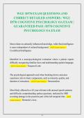WGU D570 Cognitive Psychology OA&colon; Memory&comma; Language & Brain Function Q&A