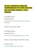 NC POST LICENSING 301 PRACTICE&NewLine;COMPREHENSIVE TEST PAPER QUESTIONS&NewLine;AND SOLUTIONS GRADED A&plus; FULLY&NewLine;UPDATED
