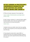 NC POST LICENSING 301 PRACTICE EXAM 2&NewLine;COMPREHENSIVE EXAMINATION TEST&NewLine;SOLVED QUESTIONS AND ANSWERS&NewLine;COMPLETE REVIEW SHEET GRADED A&plus;