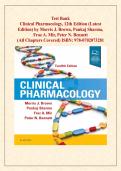Test Bank Clinical Pharmacology 12th Edition&colon; 754 Q&A with Rationales &vert; Brown&comma; Sharma&comma; Mir&comma; Bennett &vert; Instant Access