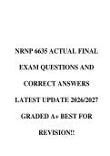 NRNP 6635 ACTUAL FINAL&NewLine;EXAM QUESTIONS AND&NewLine;CORRECT ANSWERS&NewLine;LATEST UPDATE 2026&sol;2027&NewLine;GRADED A&plus; BEST FOR&NewLine;REVISION&excl;&excl;