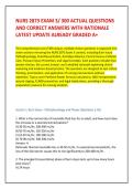 NURS 2873 EXAM 3&sol; 300 ACTUAL QUESTIONS &NewLine;AND CORRECT ANSWERS WITH RATIONALE &NewLine;LATEST UPDATE ALREADY GRADED A&plus;